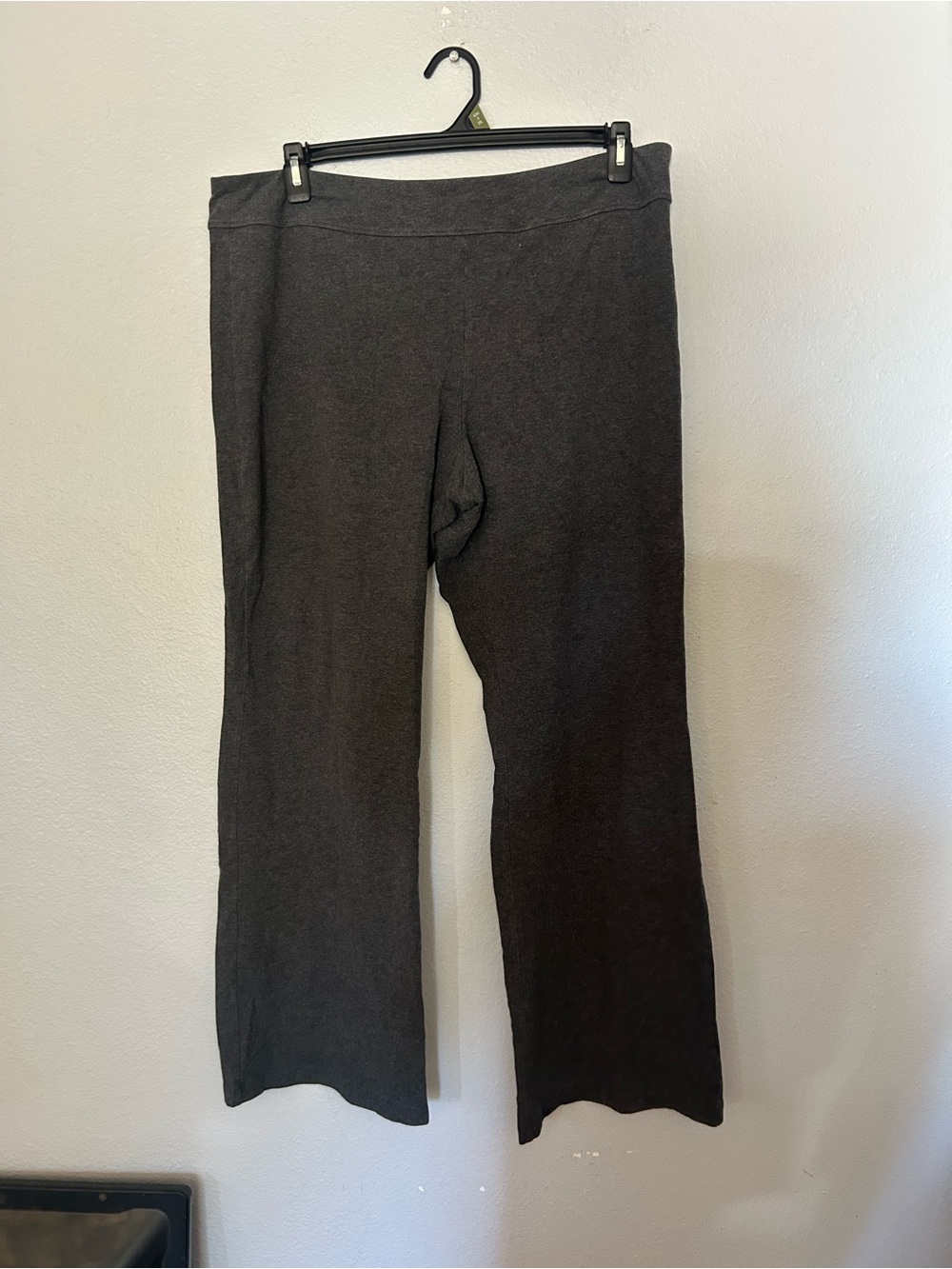 Avenue Charcoal Gray Knit Wide-Leg Pants